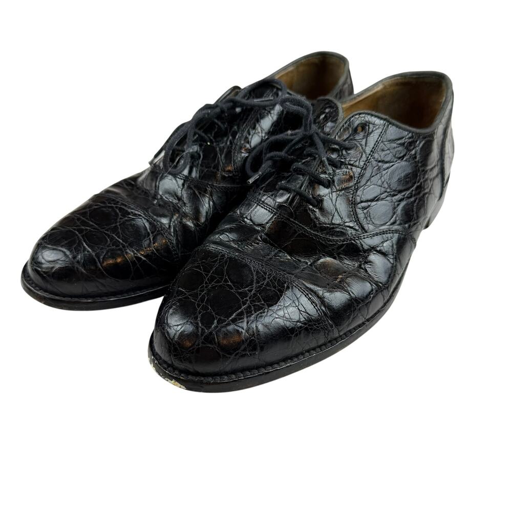 Zelli Genuine Crocodile Oxford Dress Shoes Size 11M